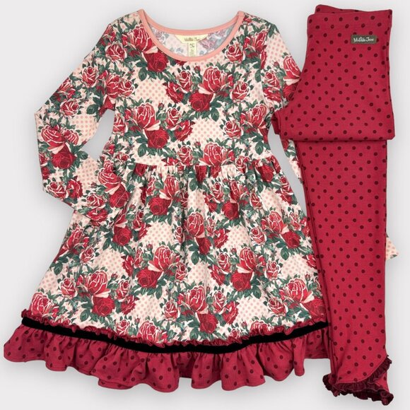 Sz 6/8 Matilda Jane Kensley dress and Dodie Leggings EUC